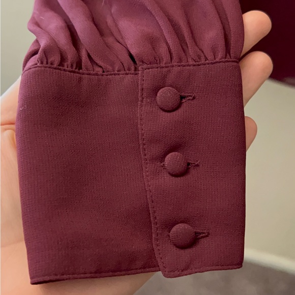 Burgundy EXPRESS Blouse, Size M - Picture 3 of 4